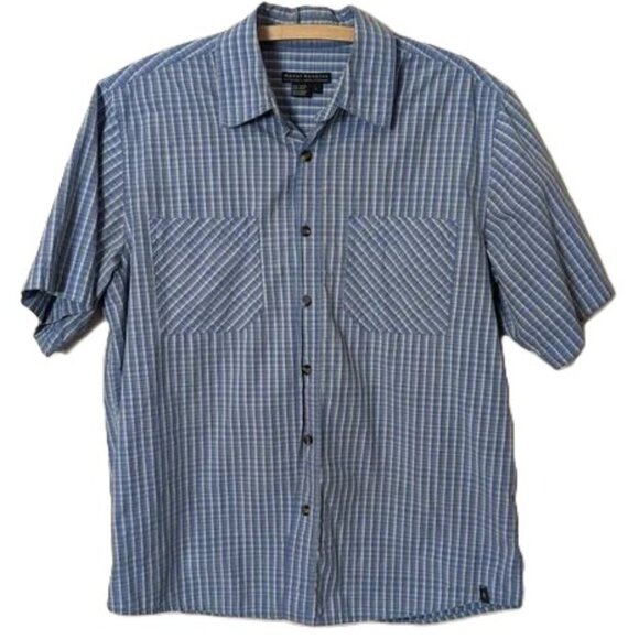Royal Robbins Gorpcore Checker Plaid Short Sleeve Shirt Button Up Large Hike - Picture 1 of 8
